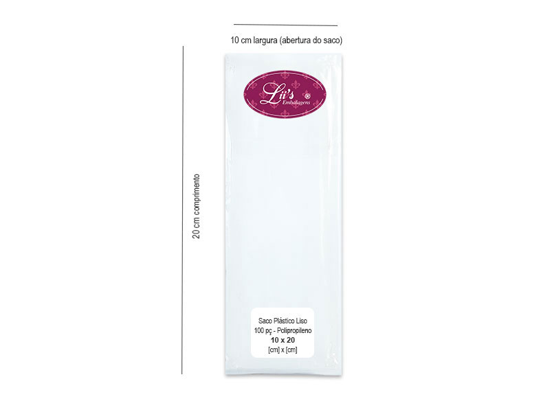 SACO LISO PP 10X20 - 100 PÇ - 
