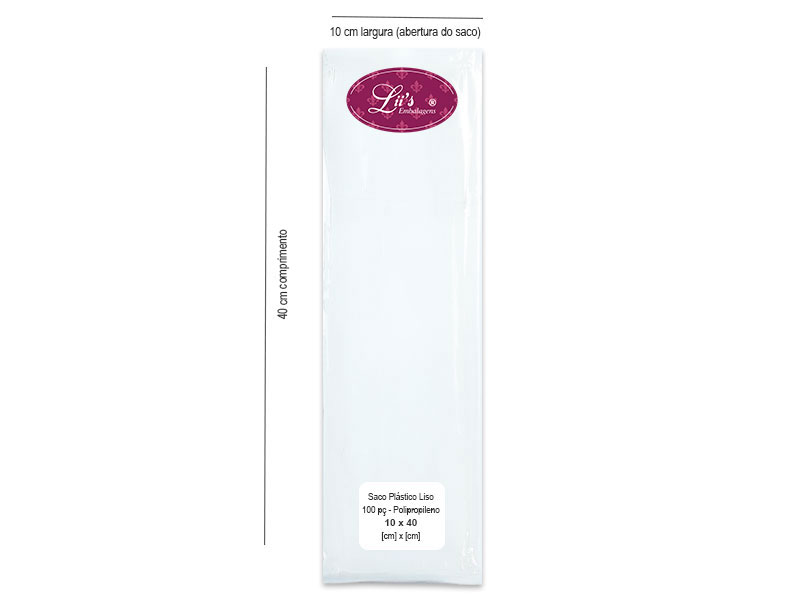 SACO LISO PP 10X40 - 100 PÇ - 