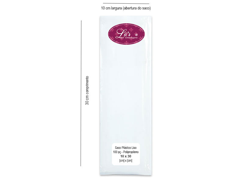 SACO LISO PP 10X30 - 100 PÇ - 