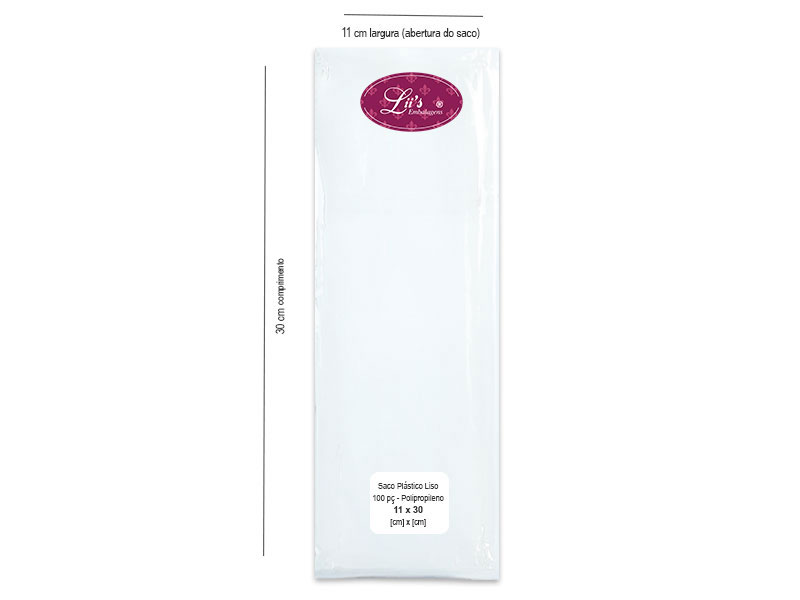 SACO LISO PP 11X30 - 100 PÇ - 