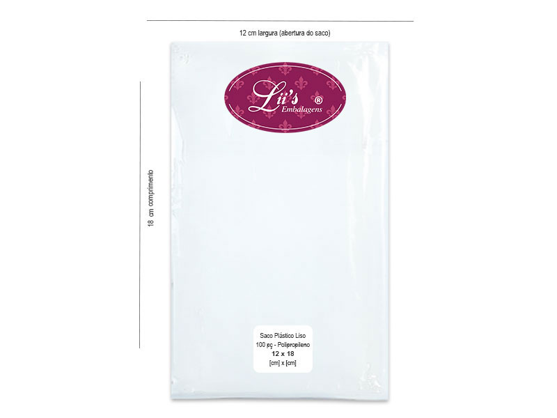 SACO LISO PP 12X18 - 100 PÇ - 