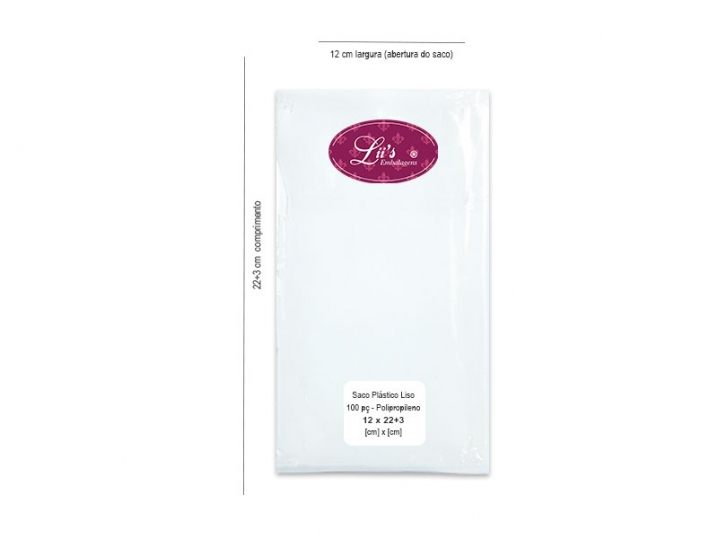 SACO SANFONA FUNDO 12X22+3 - 100 PÇ - 