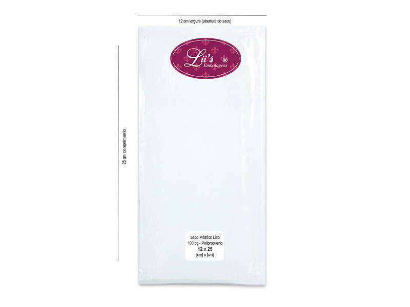 SACO LISO PP 12X25 - 100 PÇ - 