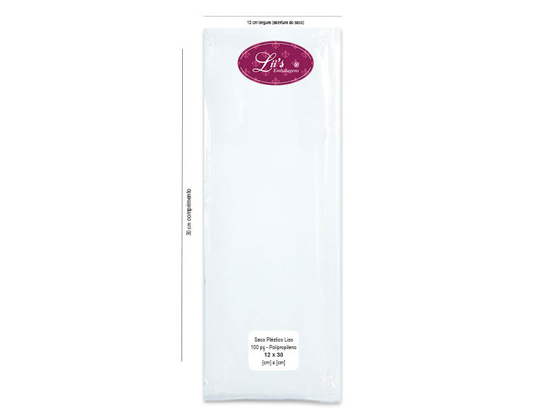 SACO LISO PP 12X30 - 100 PÇ - 