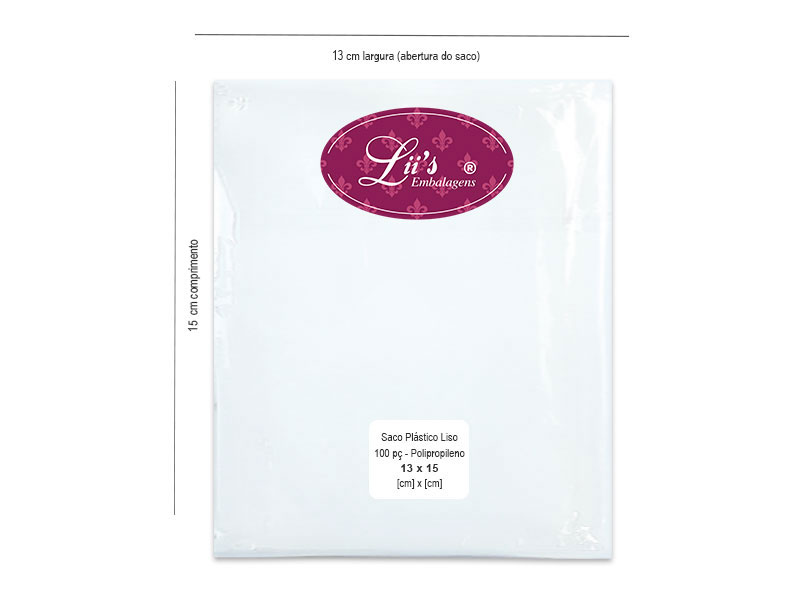 SACO LISO PP 13X15 - 100 PÇ - 