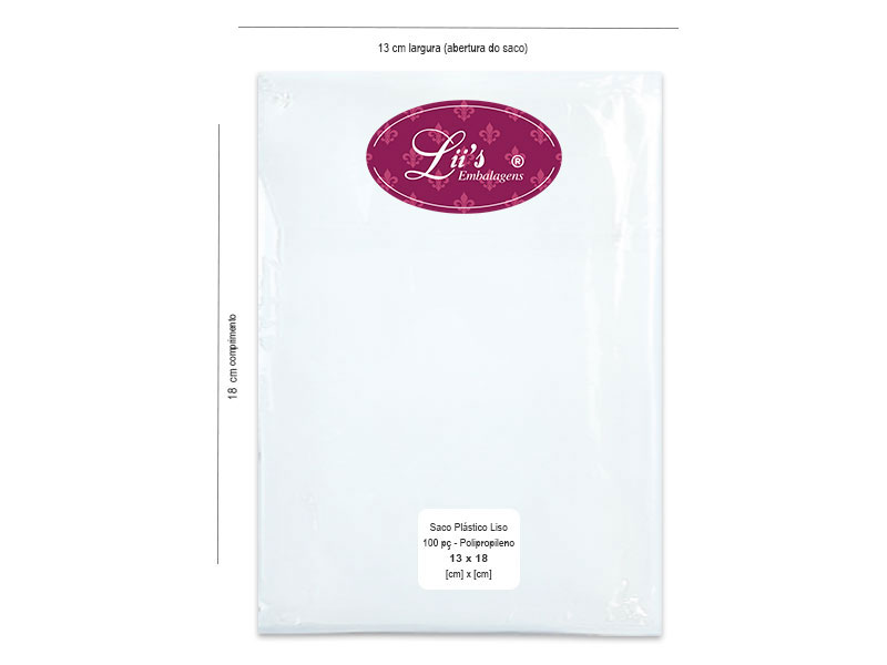 SACO LISO PP 13X18 - 100 PÇ - 