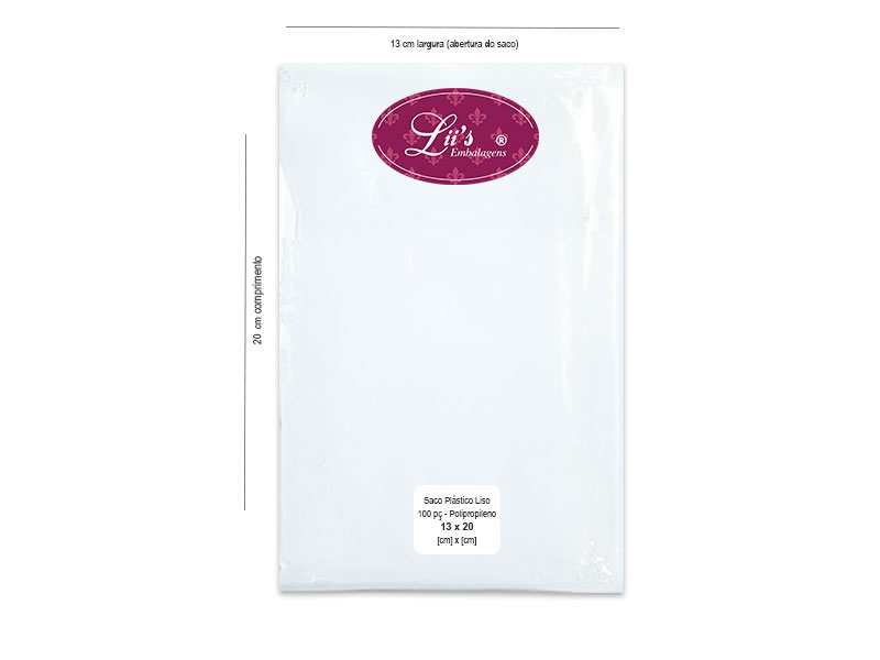 SACO LISO PP 13X20 - 100 PÇ - 