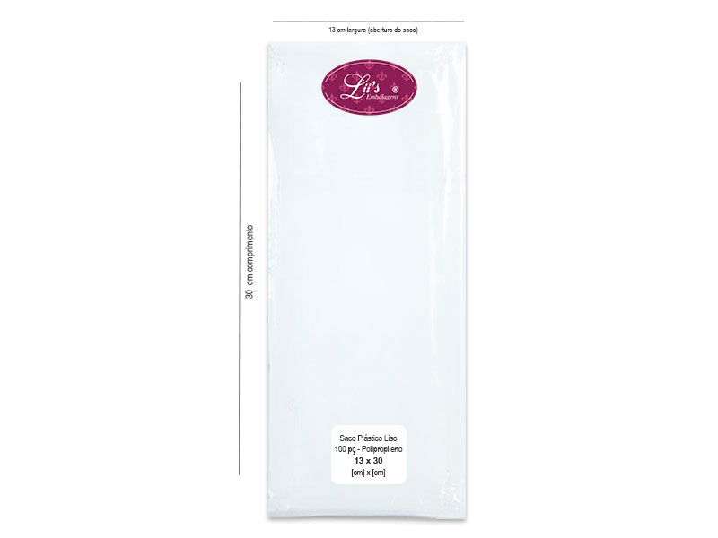 SACO LISO PP 13X30 - 100 PÇ - 