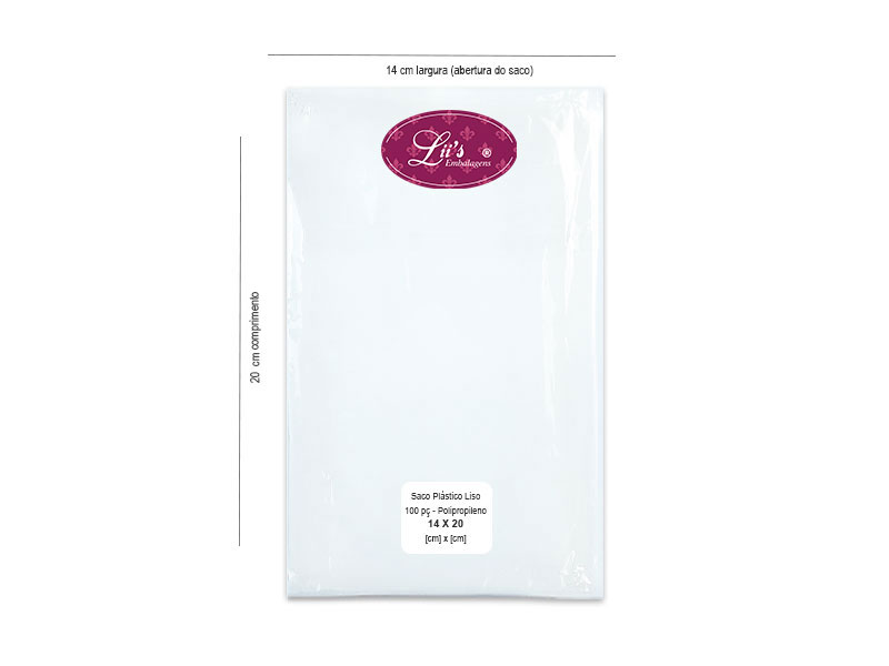 SACO LISO PP 14X20 - 100 PÇ - 