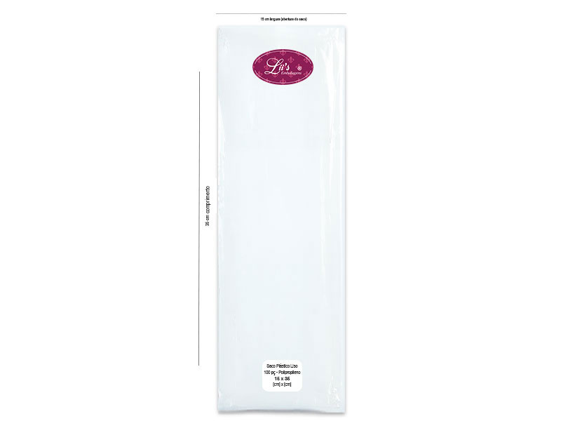 SACO LISO PP 15X35 - 100 PÇ - 