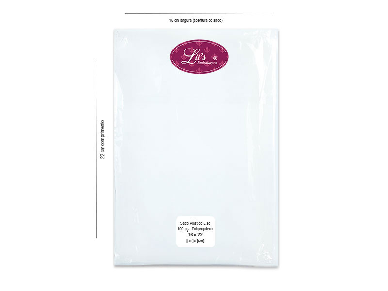 SACO LISO PP 16X22 - 100 PÇ - 