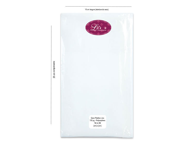 SACO LISO PP 16X25 - 100 PÇ - 