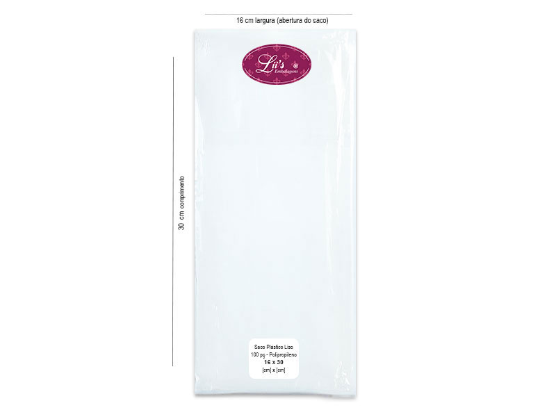 SACO LISO PP 16X30 - 100 PÇ - 