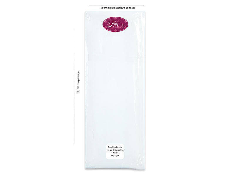 SACO LISO PP 16X35 - 100 PÇ - 
