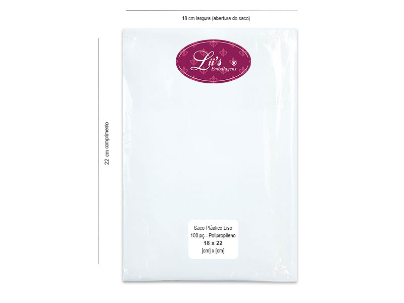 SACO LISO PP 18X22 - 100 PÇ - 