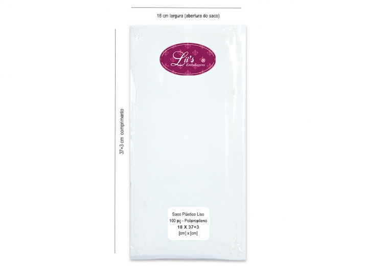 SACO SANFONA FUNDO 18X37+3 - 100 PÇ - 