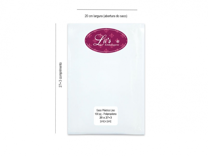 SACO SANFONA FUNDO 20X27+3 - 100 PÇ - 