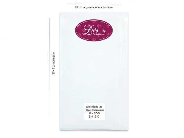SACO SANFONA FUNDO 20X37+3 - 100 PÇ - 