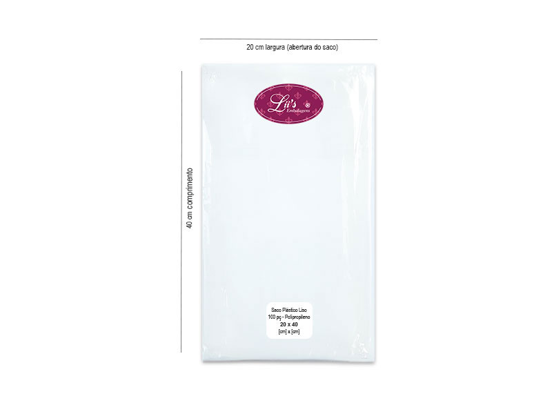 SACO LISO PP 20X40 - 100 PÇ - 