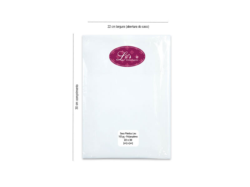 SACO LISO PP 22X30 - 100 PÇ - 