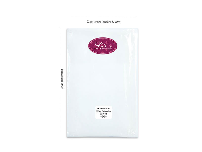 SACO LISO PP 22X32 - 100 PÇ - 