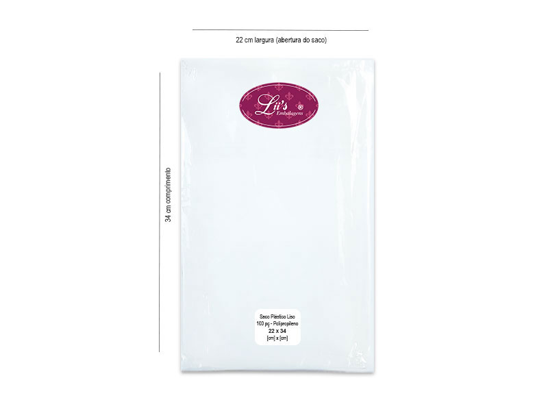 SACO LISO PP 22X34 - 100 PÇ - 