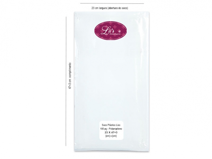 SACO SANFONA FUNDO 23X47+3 - 100 PÇ - 