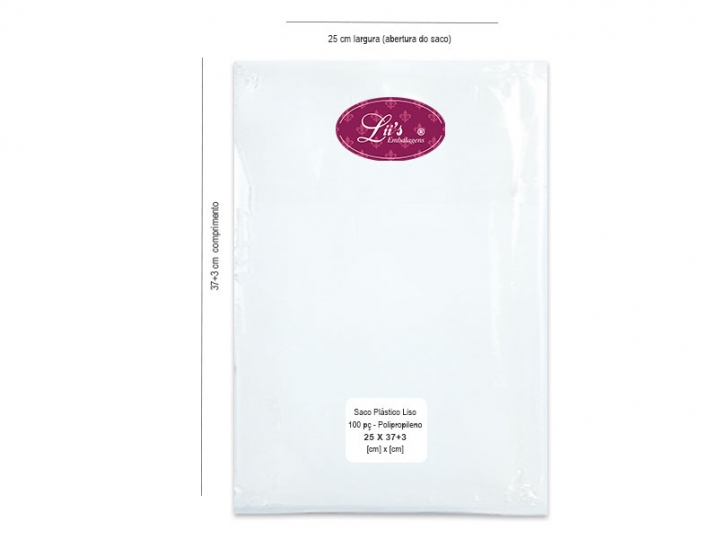 SACO SANFONA FUNDO 25X37+3 - 100 PÇ - 