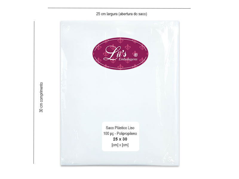 SACO LISO PP 25X30 - 100 PÇ - 