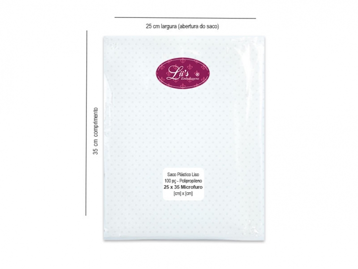 SACO MICROFURO 25X35 - 100 PÇ - 
