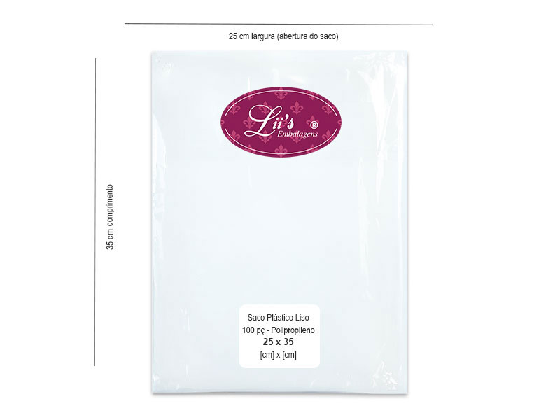 SACO LISO PP 25X35 - 100 PÇ - 