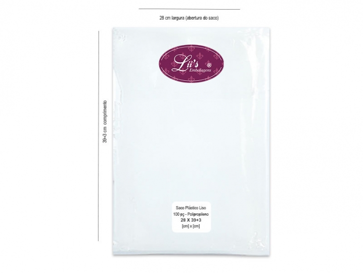 SACO SANFONA FUNDO 28X39+3 - 100 PÇ - 