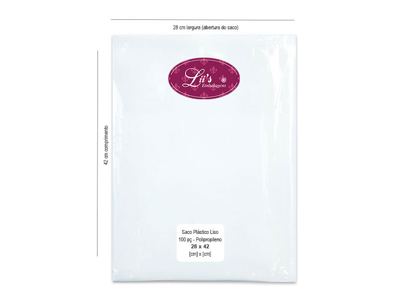 SACO LISO PP 28X42 - 100 PÇ - 