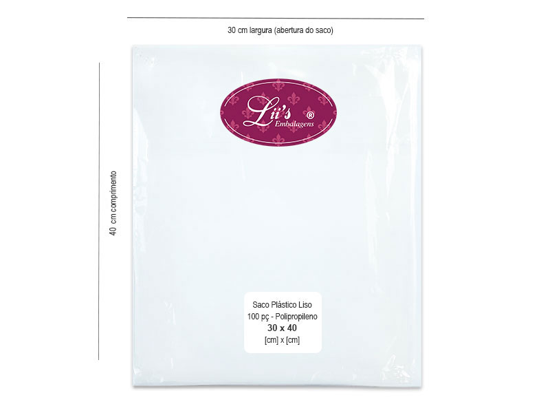 SACO LISO PP 30X40 - 100 PÇ - 