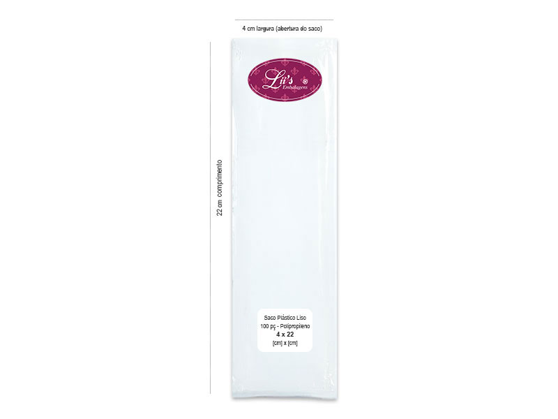 SACO LISO PP 4X22 - 100 PÇ - 
