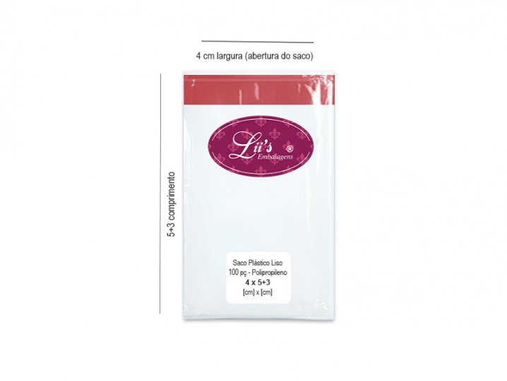 SACO LISO PP 4X5+3AD - 100 PÇ - 