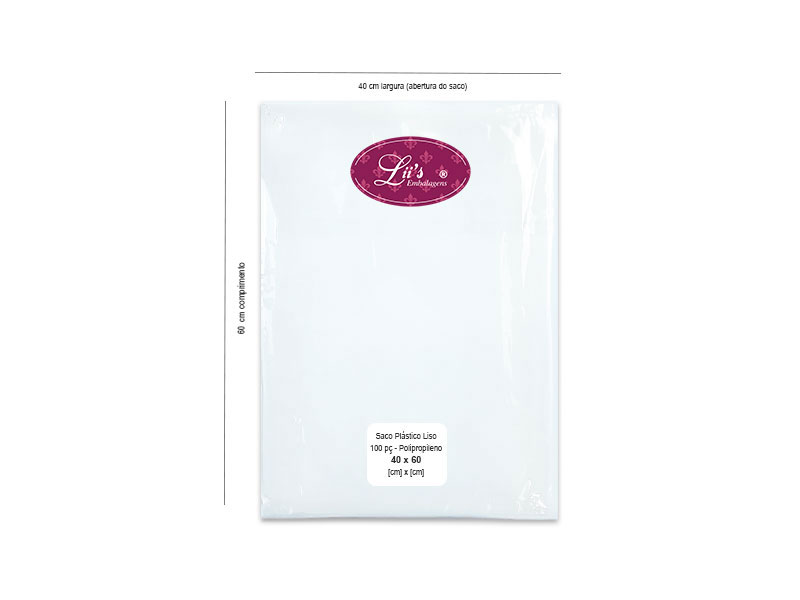 SACO LISO PP 40X60 - 100 PÇ - 