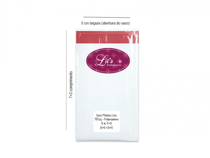 SACO LISO PP 5X7+3AD - 100 PÇ - 