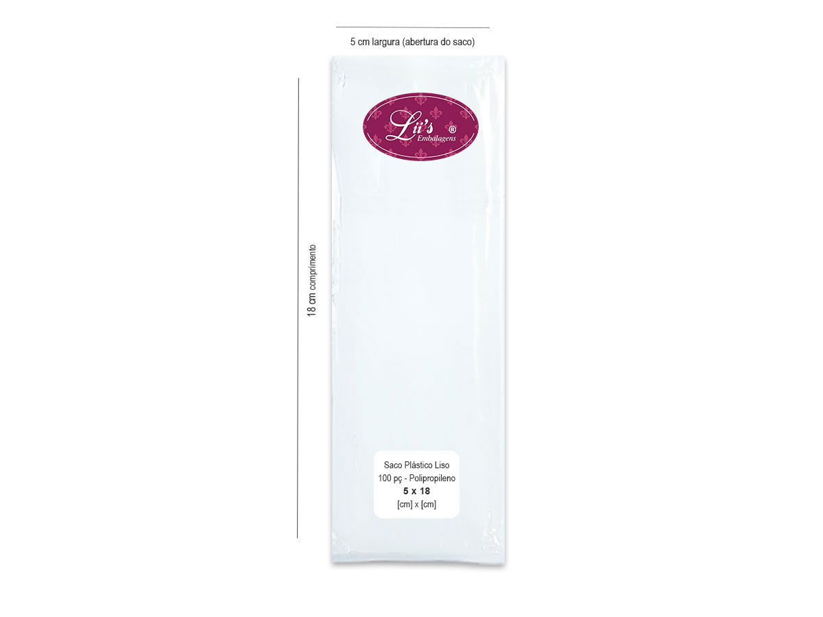 SACO LISO PP 5X18 - 100 PÇ - 