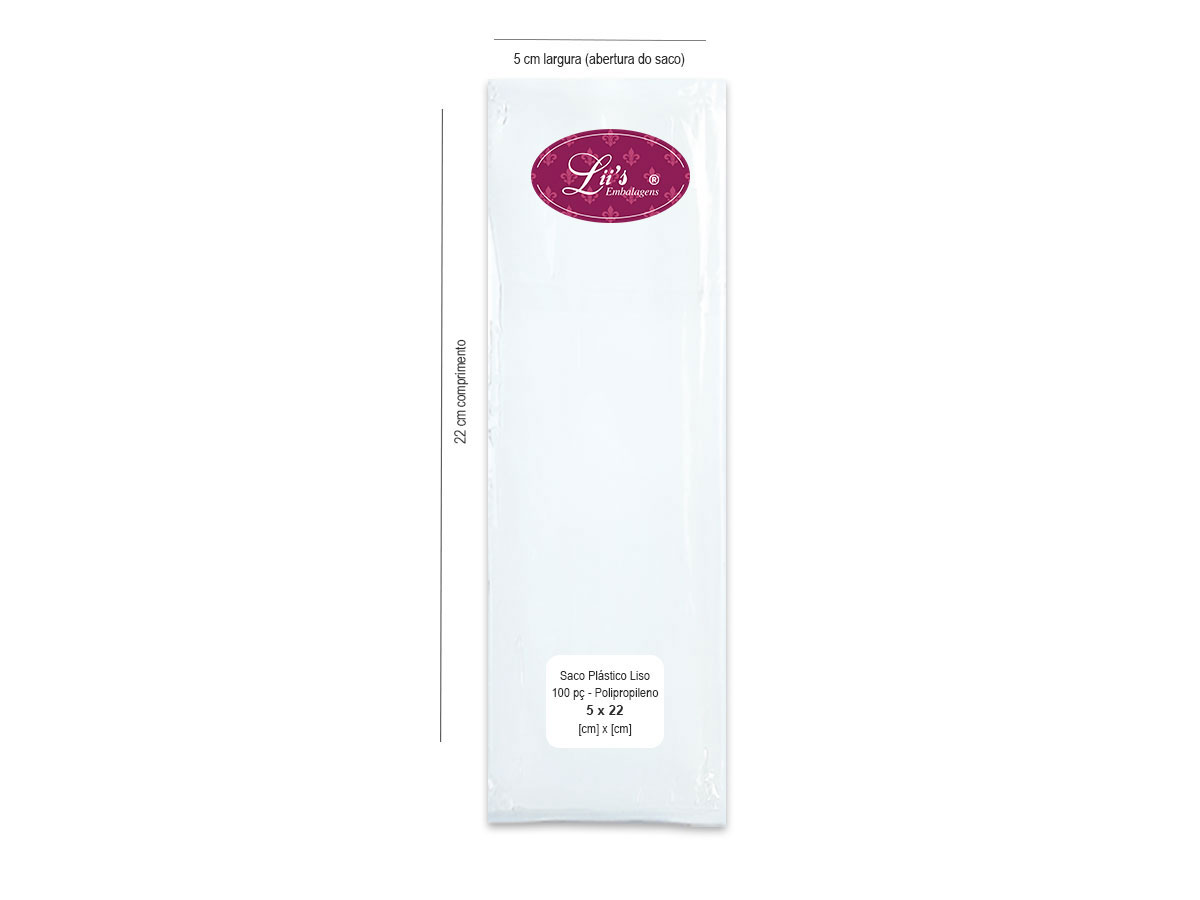 SACO LISO PP 5X22 - 100 PÇ - 