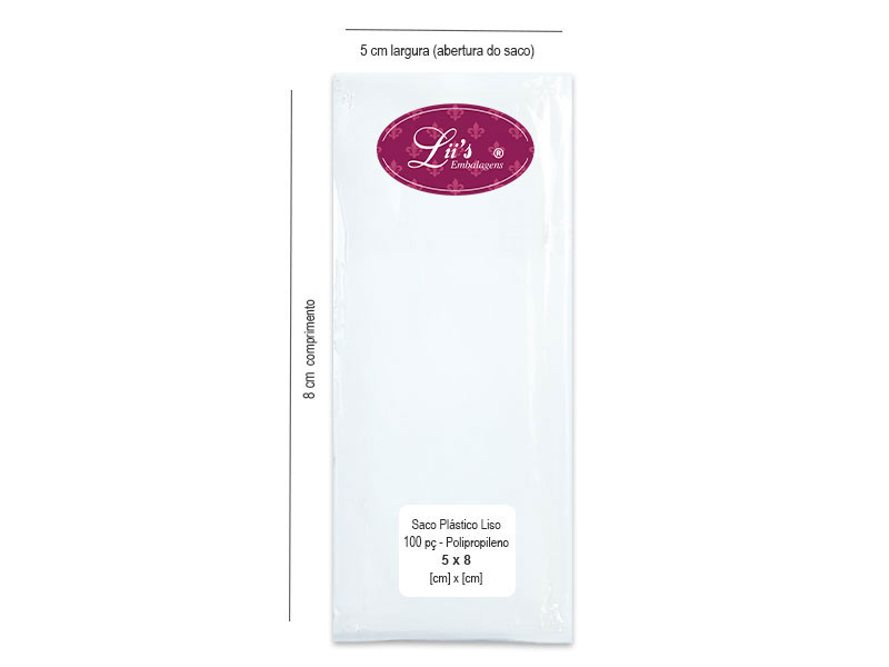 SACO LISO PP 5X8 - 100 PÇ - 