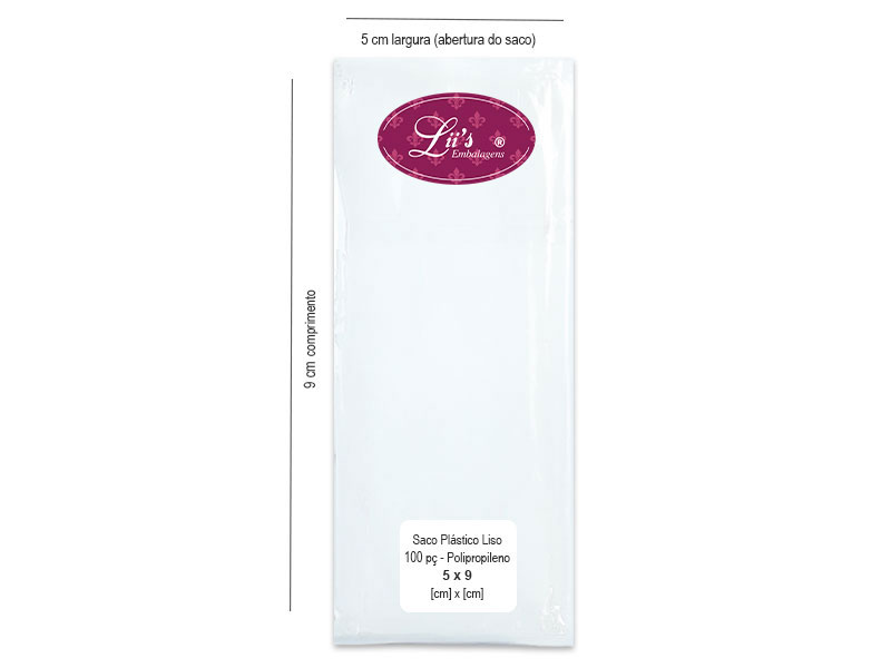 SACO LISO PP 5X9 - 100 PÇ - 
