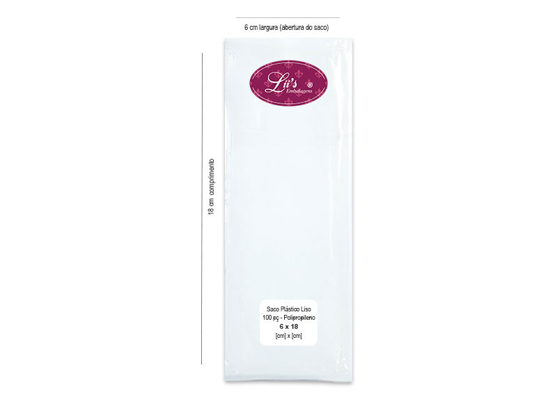 SACO LISO PP 6X18 - 100 PÇ - 