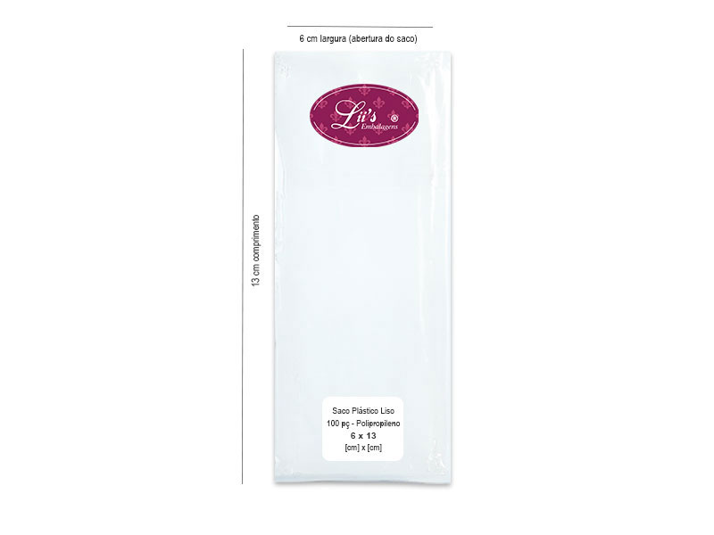 SACO LISO PP 6X13 - 100 PÇ - 