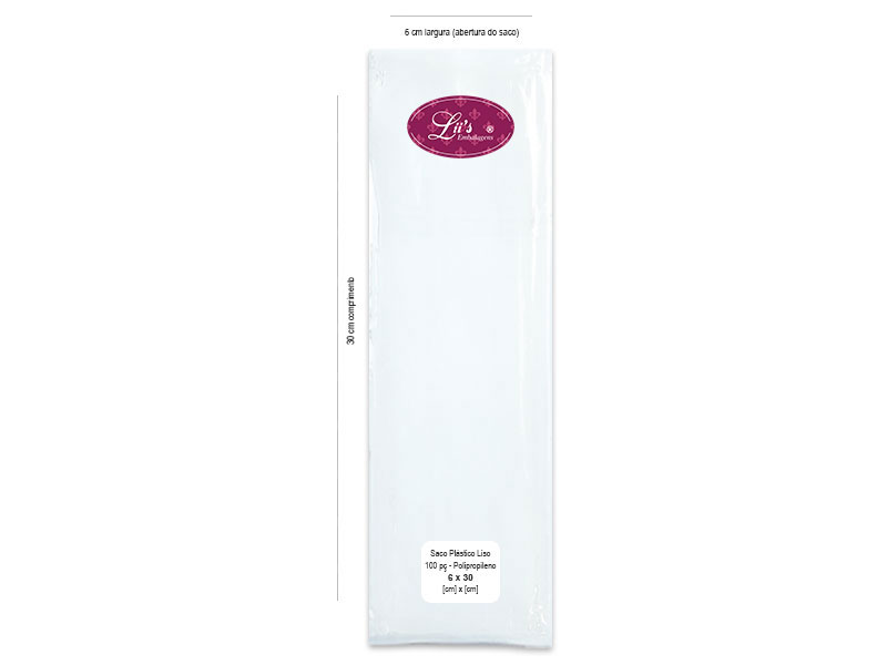 SACO LISO PP 6X30 - 100 PÇ - 