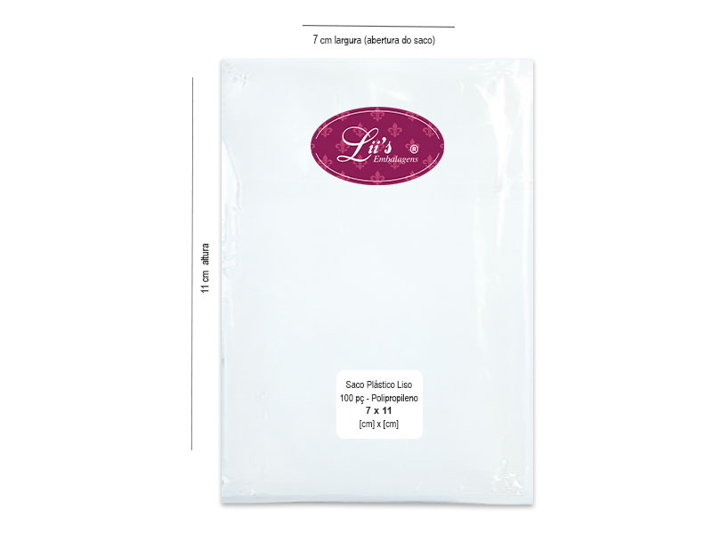 SACO LISO PP 7X11 - 100 PÇ - 
