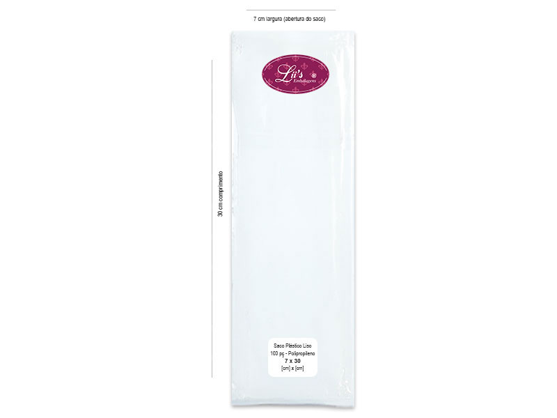 SACO LISO PP 7X30 - 100 PÇ - 