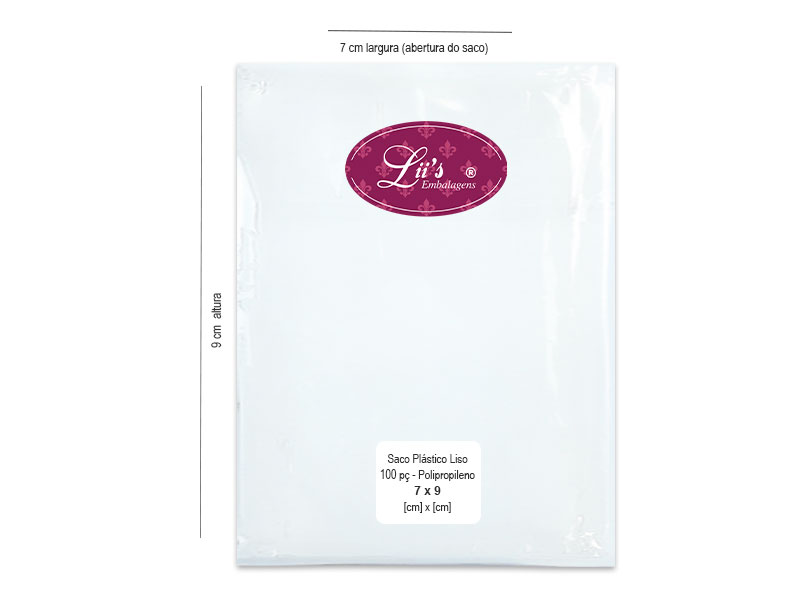 SACO LISO PP 7X9 - 100 PÇ - 
