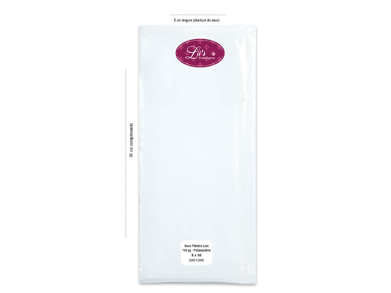 SACO LISO PP 8X30 - 100 PÇ - 