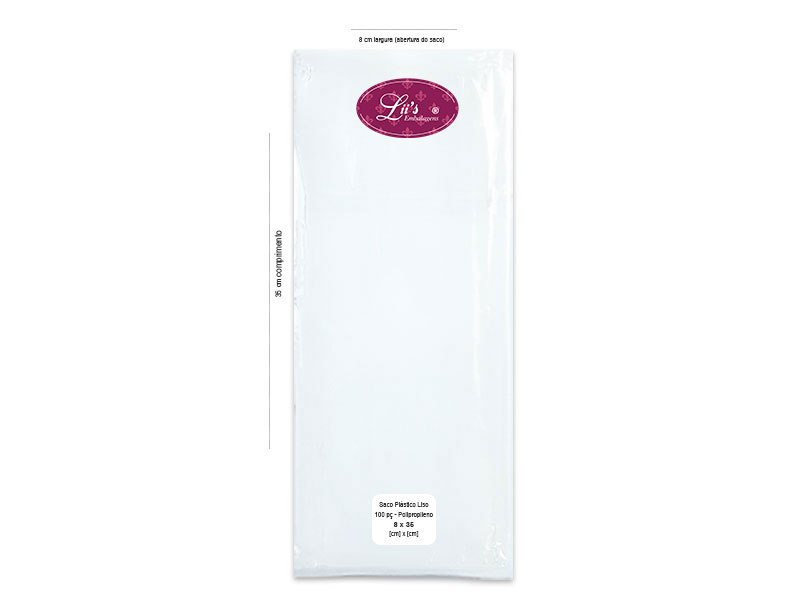 SACO LISO PP 8X35 - 100 PÇ - 